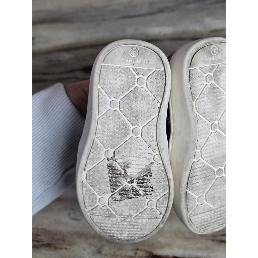 Carters Nettie‎ Toddler Girls Floral Slip On Sneakers Navy Blue Size 4M CF22G03